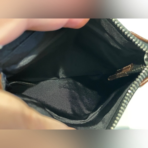 Dooney & Bourke Black and Brown Clutch with Wristlet - Picture 3 of 5